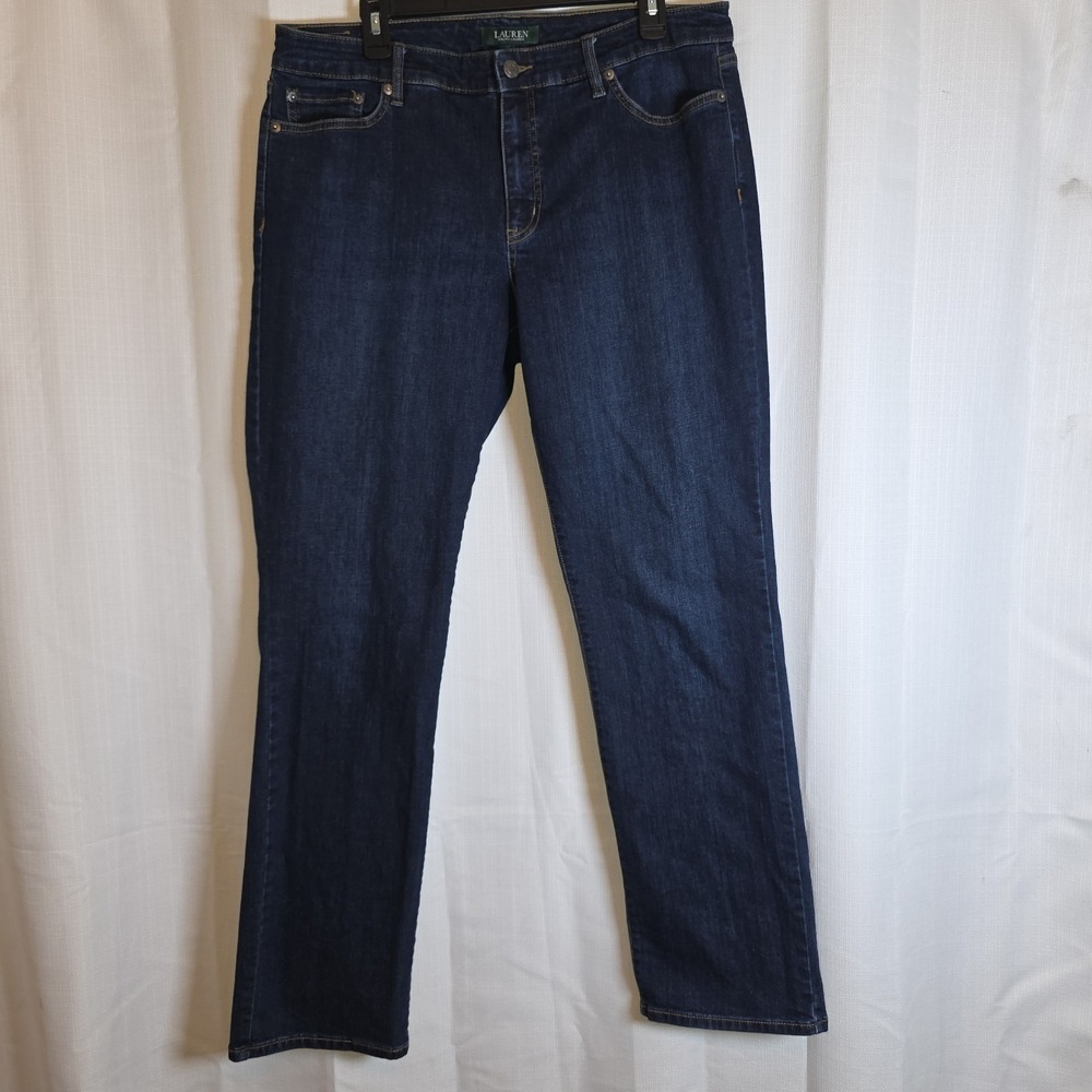Lauren Ralph Lauren Dark‎ Blue Boot Cut Denim Jeans Size 14